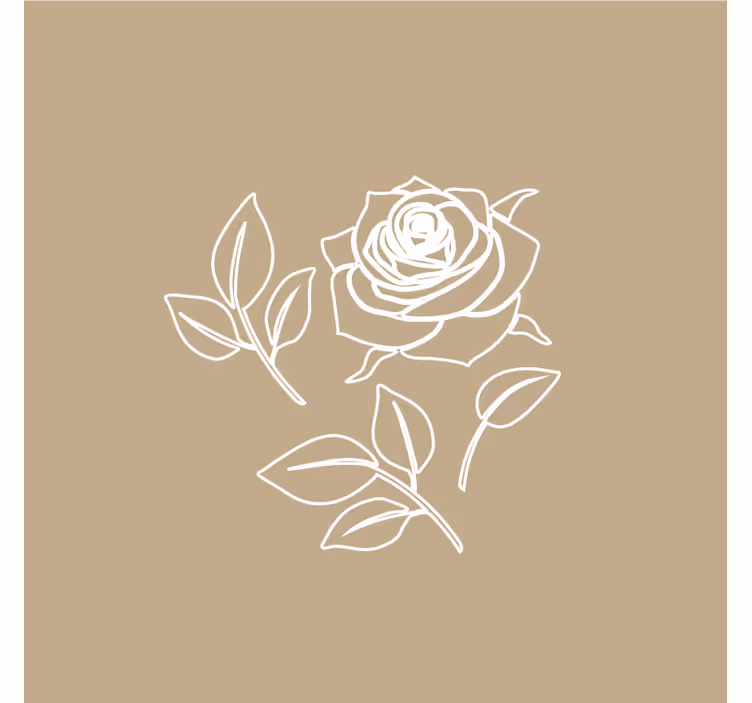 Beige wall mural with detailed rose pattern - TenStickers