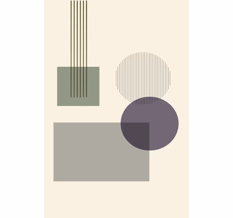 Beige wall mural with soft geometric shapes - TenStickers