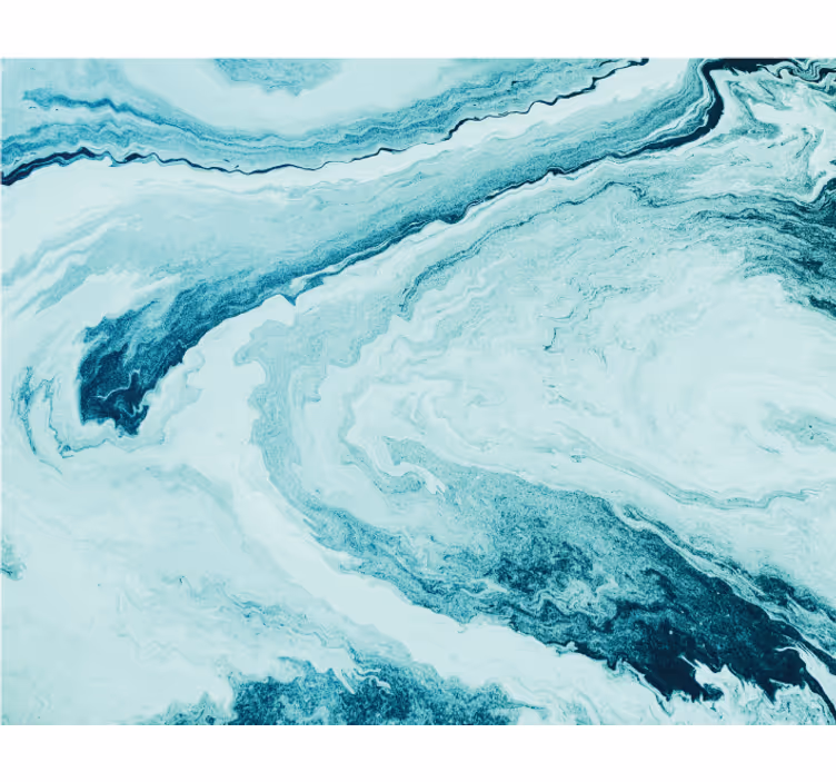 Blue wall mural waves of blue marble - TenStickers
