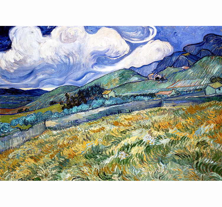 Hallway mural artistic van gogh iris photomural - TenStickers