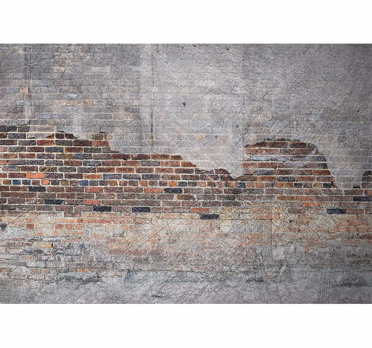Hallway mural industrial cracked walls - TenStickers