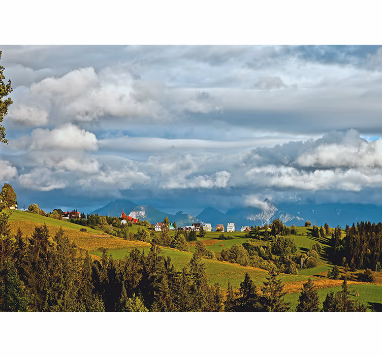 Hallway mural tatry landscape - TenStickers
