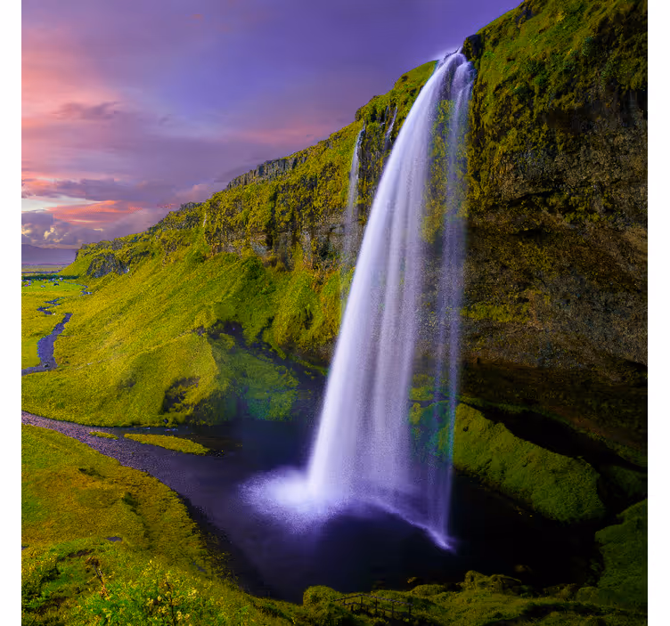 Entrance wall mural mountains with waterfall - TenStickers