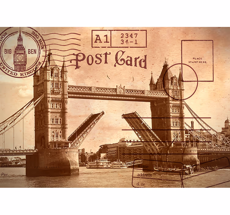 Vintage London Postcard london wall mural - TenStickers