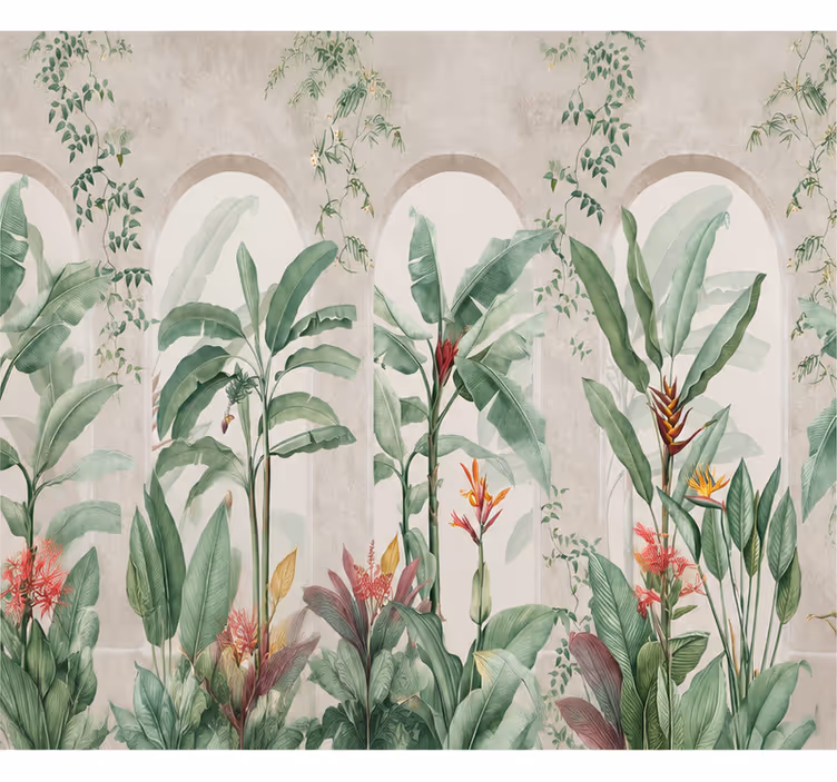 Nature wall mural natural palm trees design - TenStickers