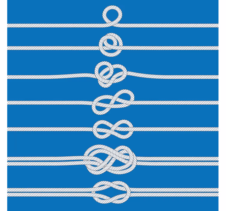 Blue wall mural nautical knots design - TenStickers