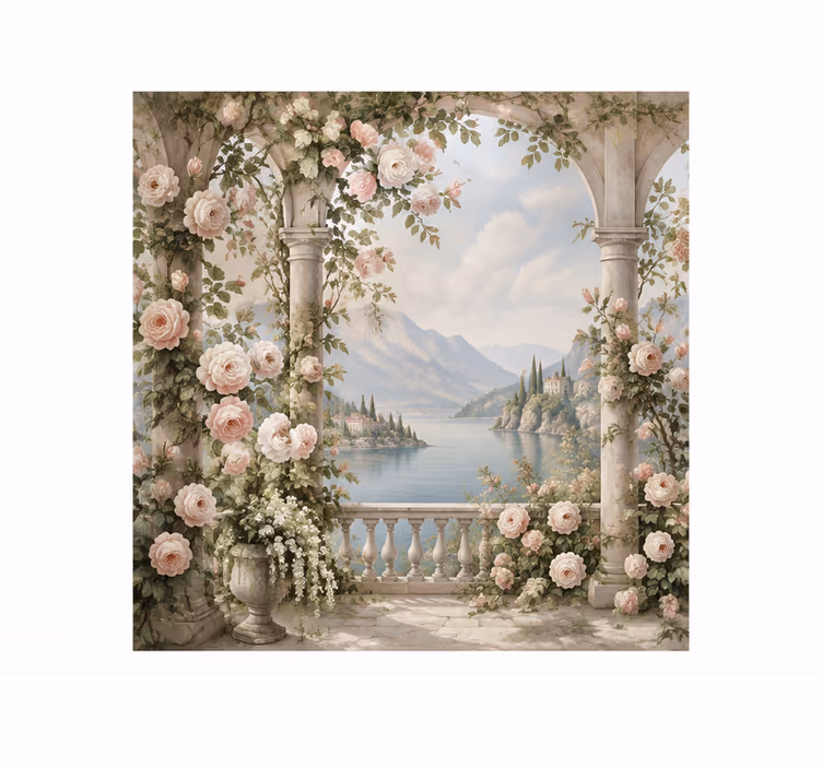 Rose mural inspired by nature - TenStickers