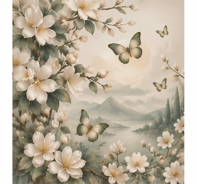 Nature wall mural butterfly - TenStickers