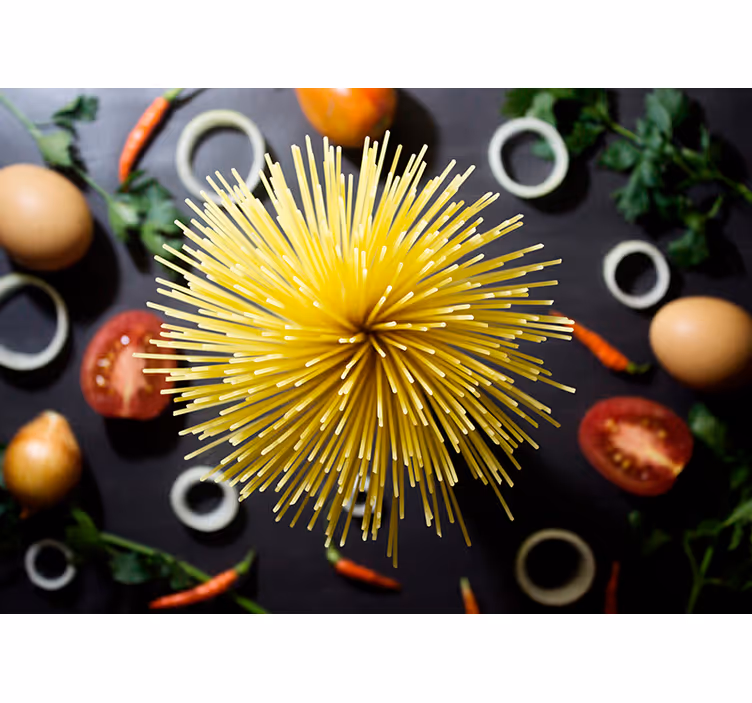 Abstract Pasta Explosion kitchen mural - TenStickers