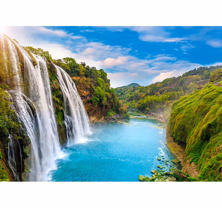 River Waterfall Wall Mural - TenStickers