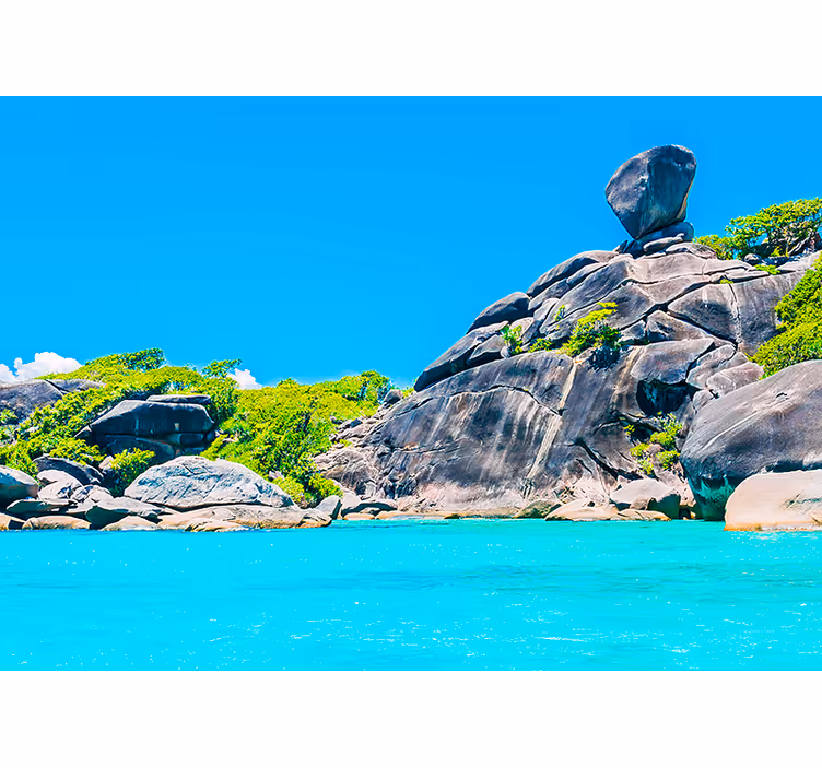 Tropical Seascape Vista landscape mural wallpaper - TenStickers