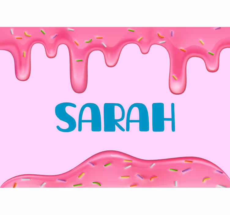 Personalized wall mural dripping pink topping - TenStickers