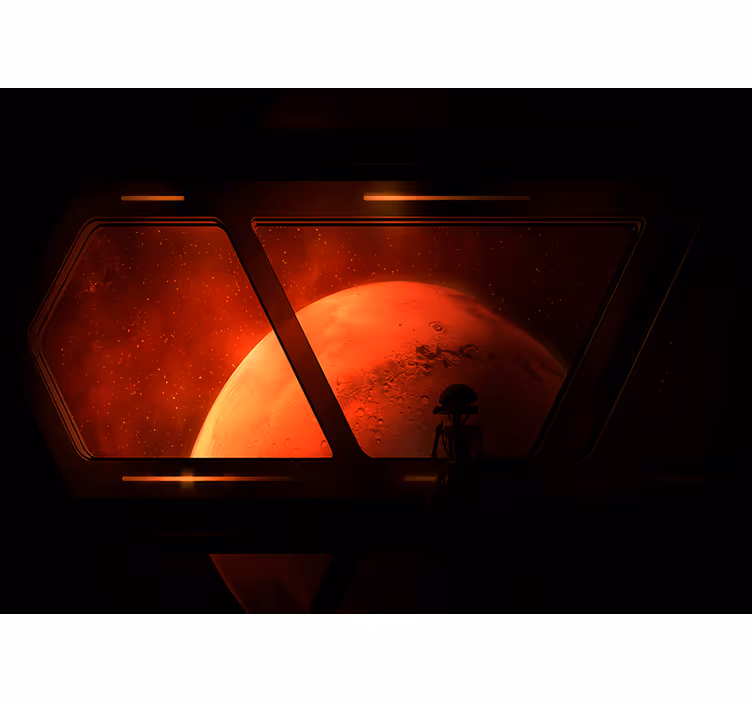 Space mural martian landscape view - TenStickers