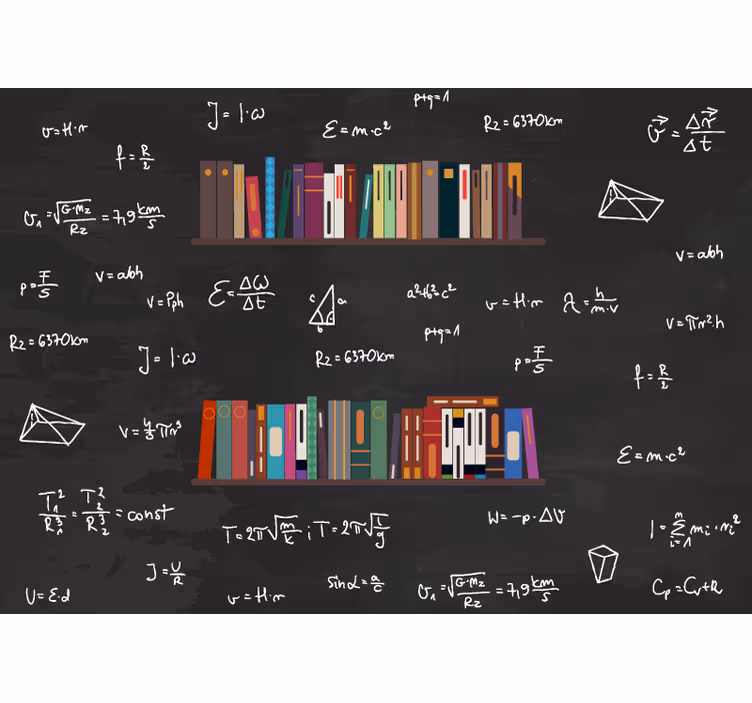 Mathematical Book Collection mural quote - TenStickers