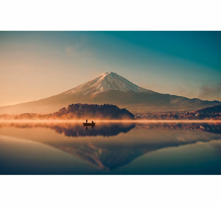 Mount Fuji Reflection landscape mural wallpaper - TenStickers