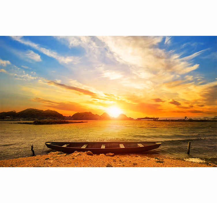 Sunset beach landscape sea wall mural - TenStickers