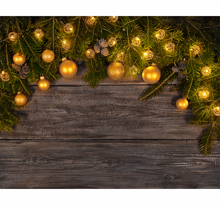 Golden Holiday Elegance christmas mural - TenStickers