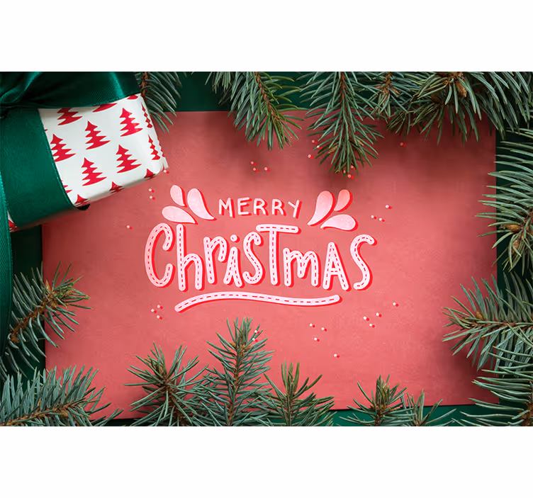 Merry Christmas text wall mural - TenStickers