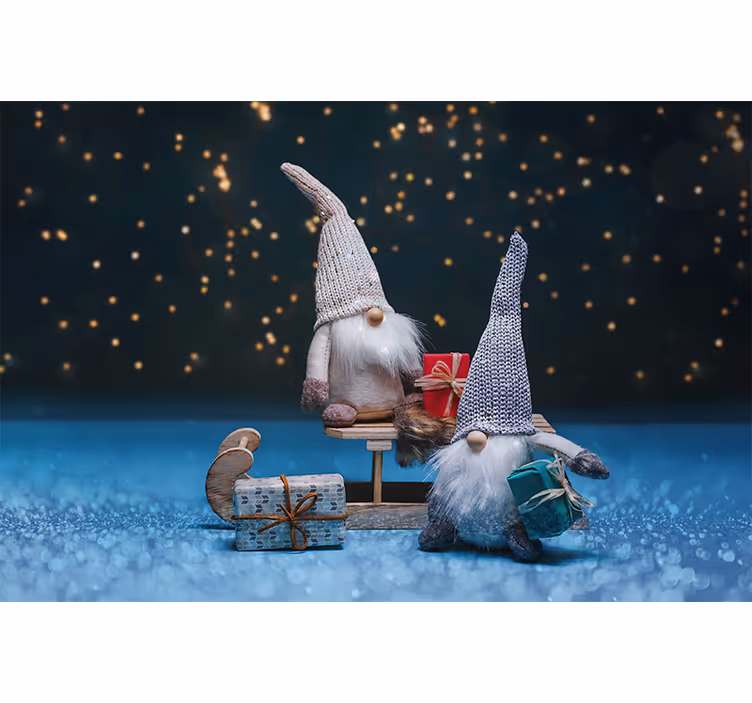 Christmas mural festive gnome celebration - TenStickers