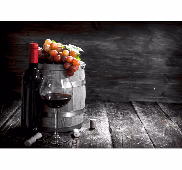Wine and Grapes photo mural - TenStickers