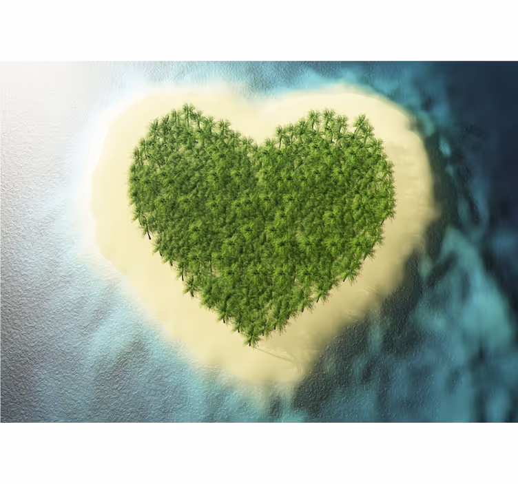 Love wall mural heart shaped sanctuary - TenStickers