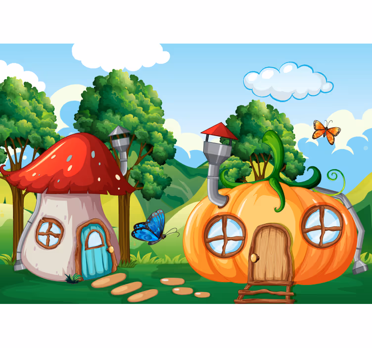 Fantasy wall mural fairy tale landscape - TenStickers