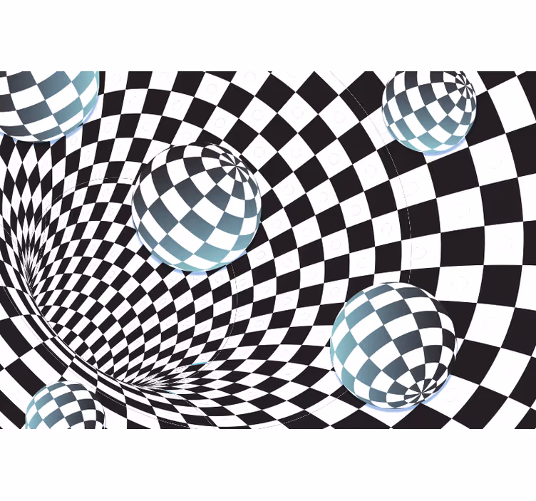 Wall photo illusion of a cubic world 3D Sticker - TenStickers