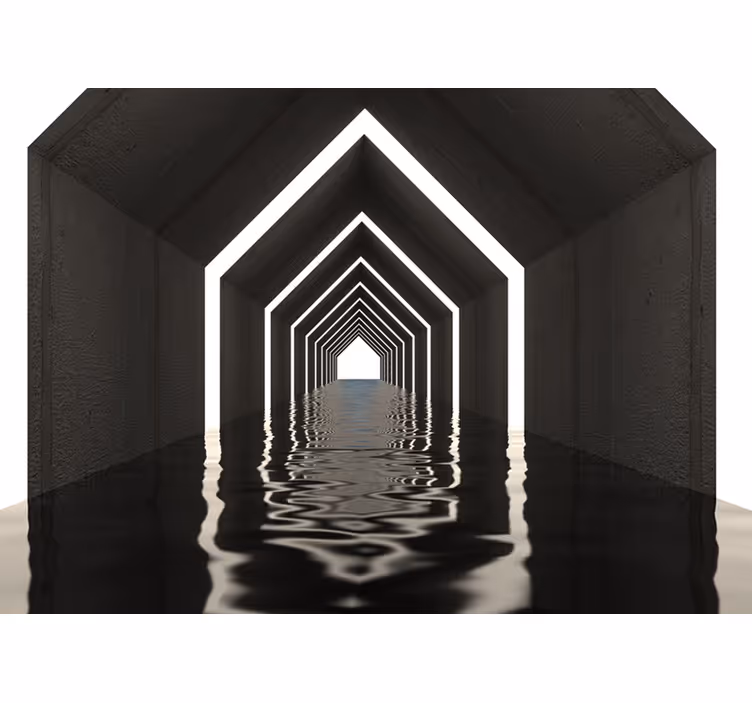 Reflective Tunnel Perspective 3d wall mural - TenStickers
