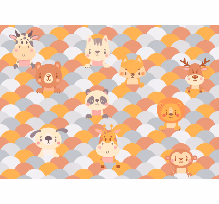 Adorable Creature Visages animal wall mural - TenStickers