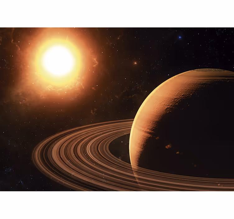 3d outer space and saturn 3D Wall Mural - TenStickers