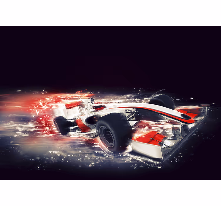 Racing car motion vehicle mural - TenStickers