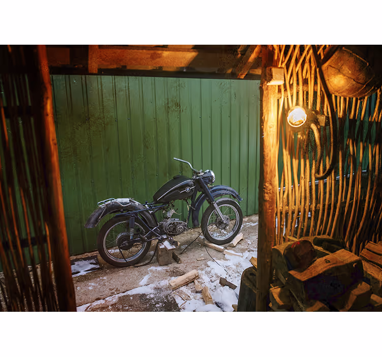 Classic Motorcycle Scene vehicle mural - TenStickers