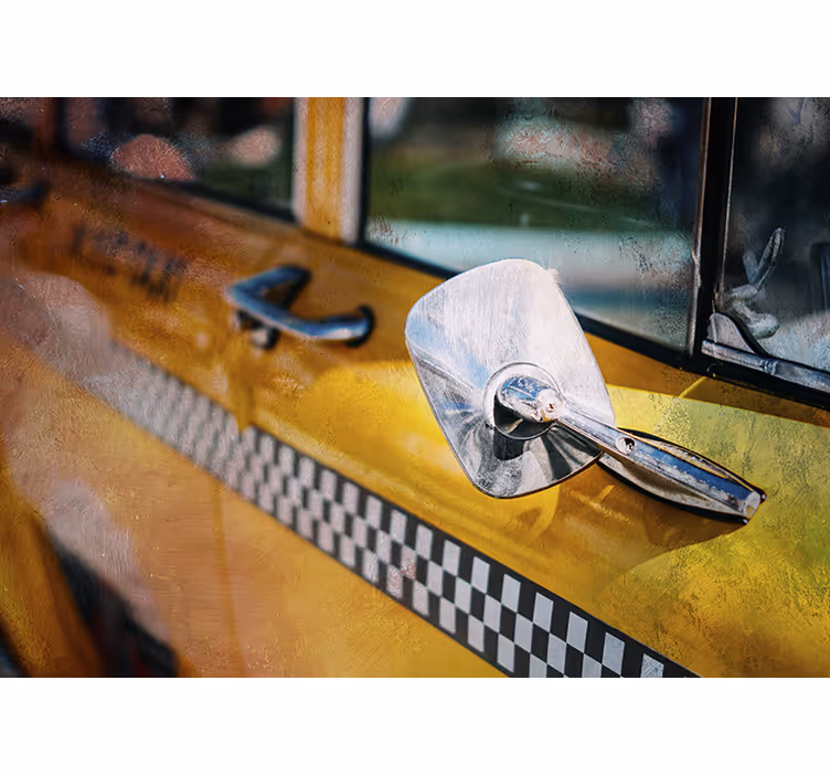 New york wall mural iconic yellow taxi art - TenStickers