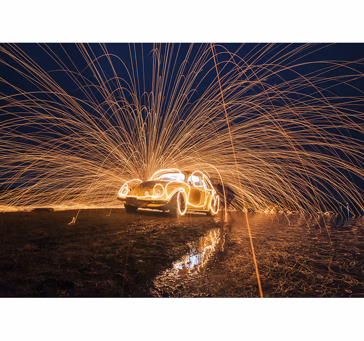 Vehicle mural classic car ignition - TenStickers