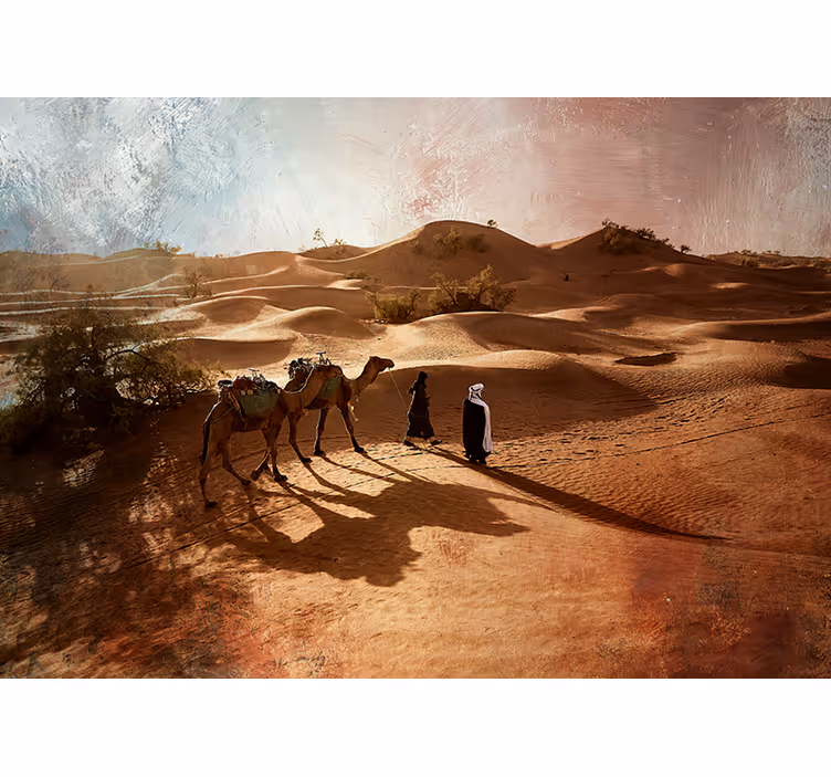 Desert mural desert caravan adventure - TenStickers