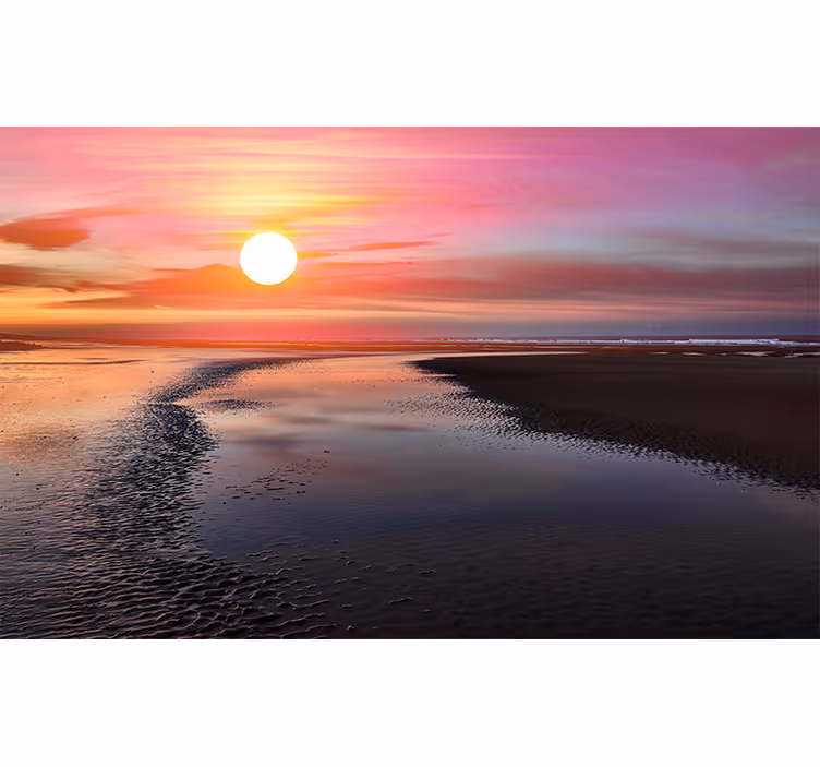 Polish seaside sunset under the sea mural - TenStickers