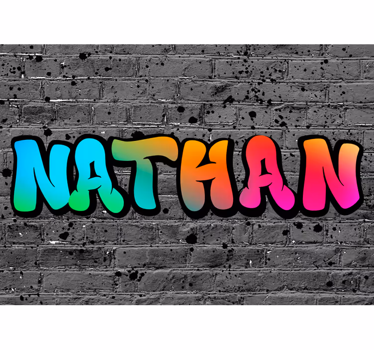 Rainbow name in brick custom wall mural - TenStickers