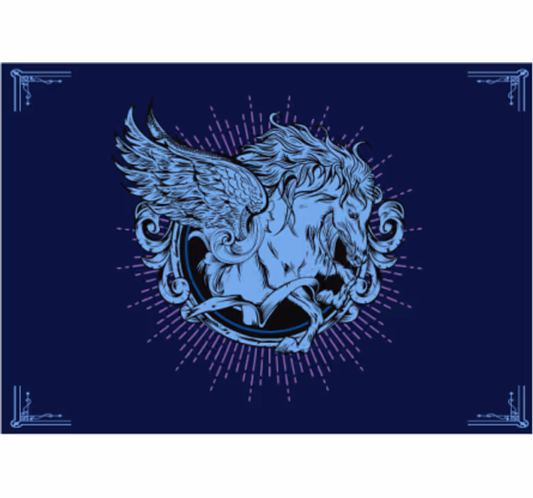 Lion mural winged lion emblem - TenStickers