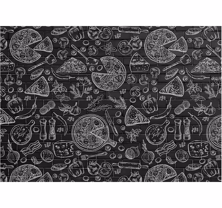 Restaurant Symbols and Texts Kitchen Wall Mural - TenStickers