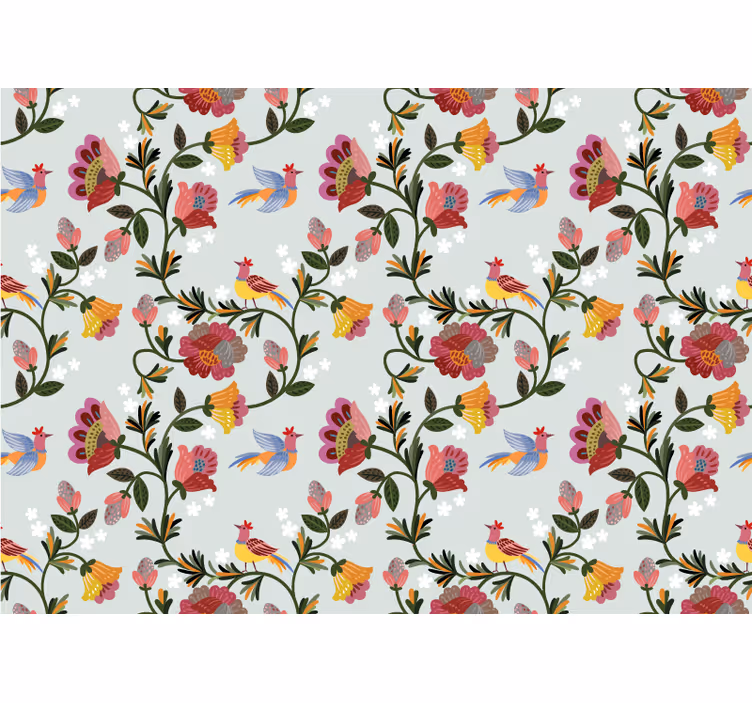 Colorful Floral Pattern flower mural - TenStickers