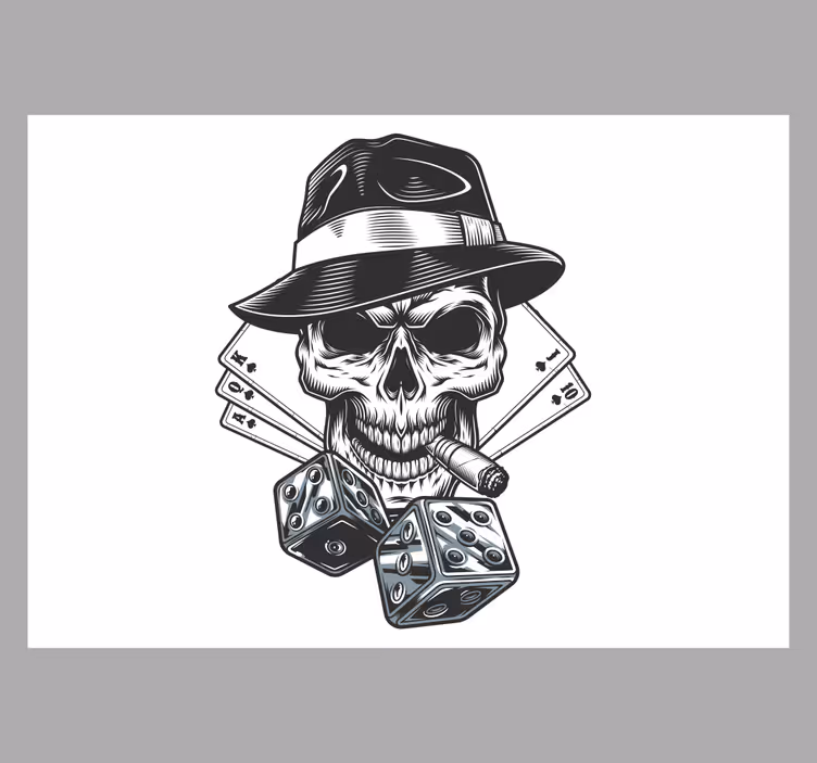 Music mural skull and dice design - TenStickers
