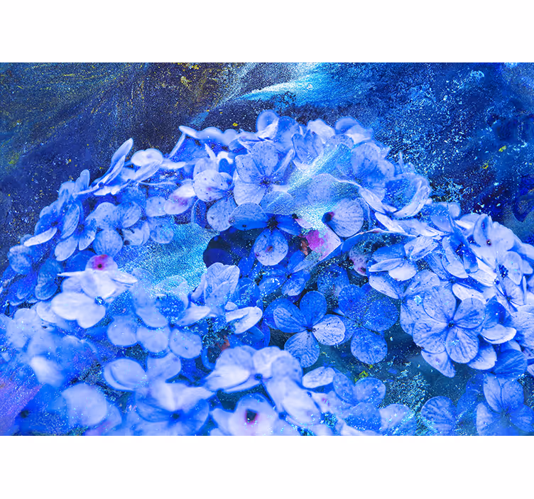 Blue Floral Arrangement flower mural - TenStickers