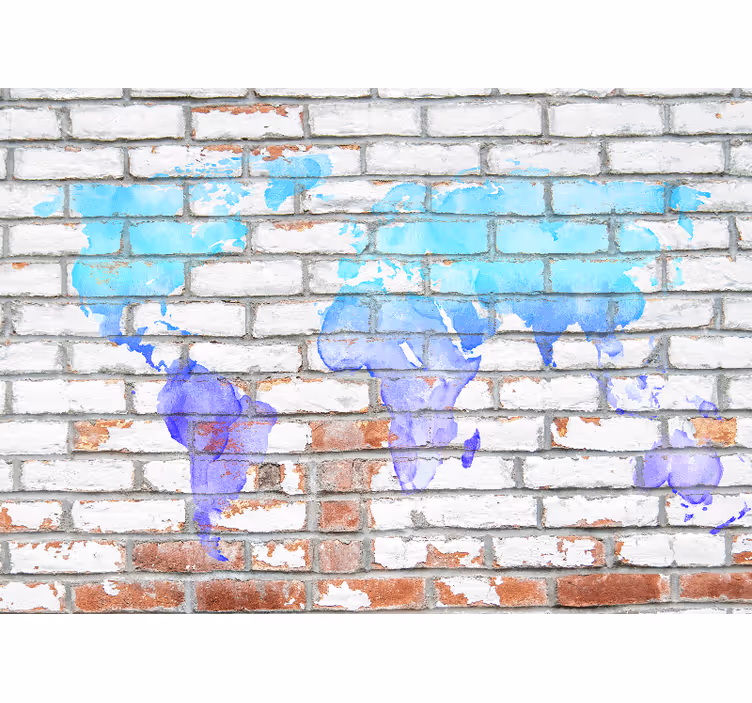Global Map Burst world map wall mural - TenStickers