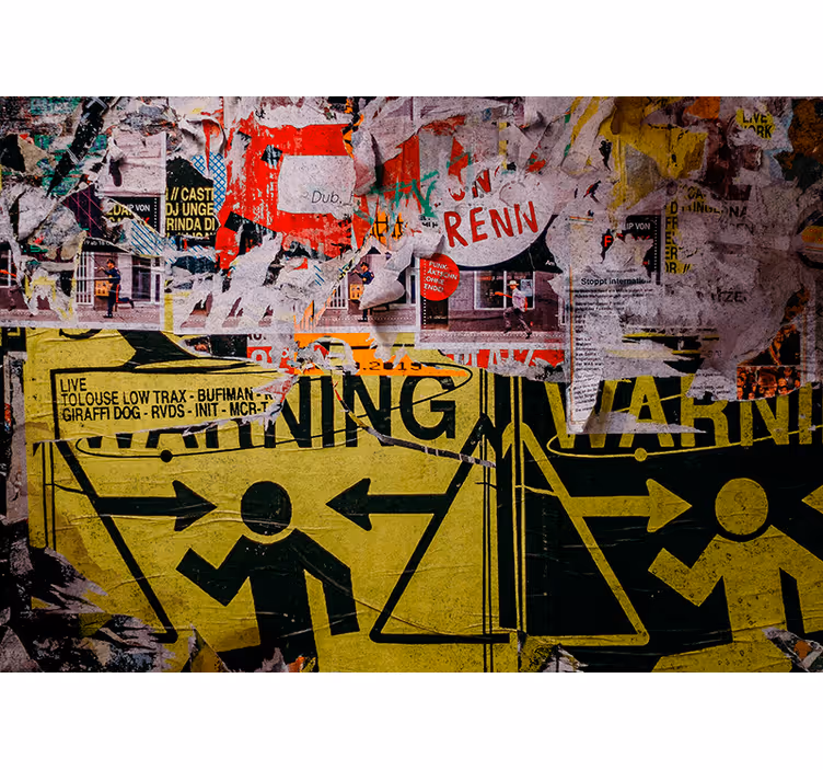 Torn off Posters vintage wall mural - TenStickers