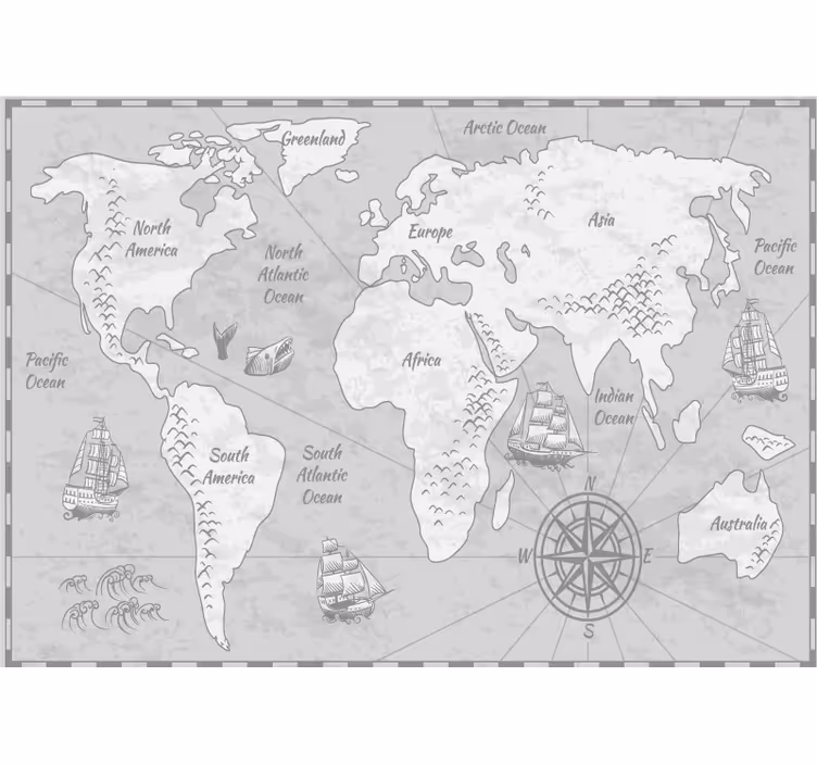 World map wall mural for global exploration - TenStickers