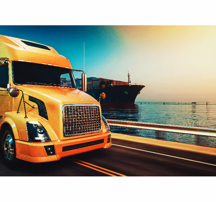 Yellow Freight Truck vehicle mural - TenStickers