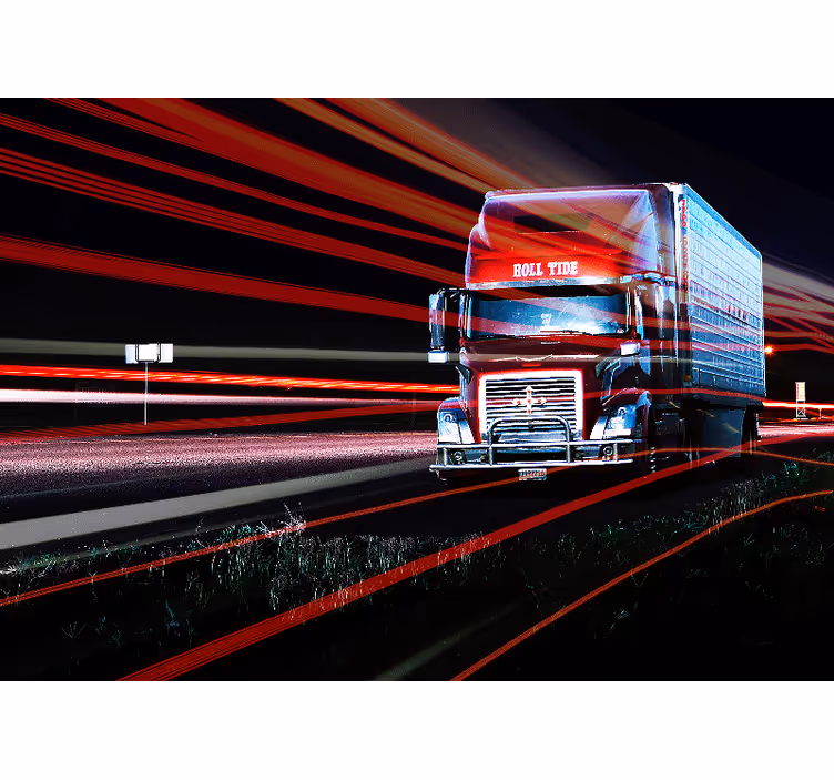 Red Truck Motion vehicle mural - TenStickers
