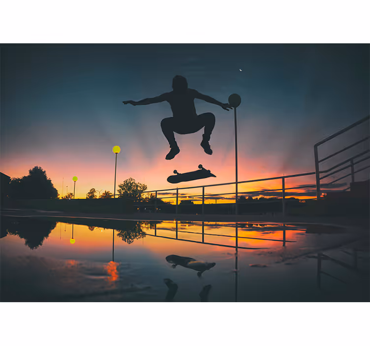 Skater in Motion music mural - TenStickers