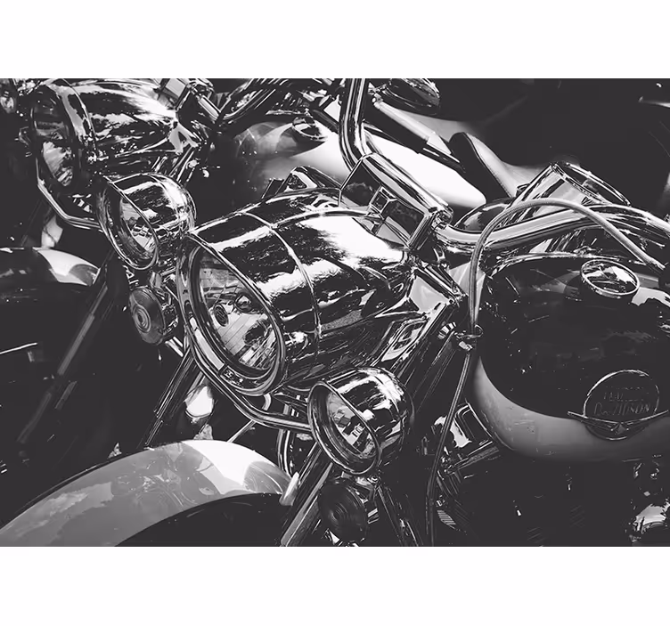 Classic Chrome Motorcycles vehicle mural - TenStickers