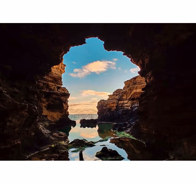 Cave Seascape View landscape mural wallpaper - TenStickers